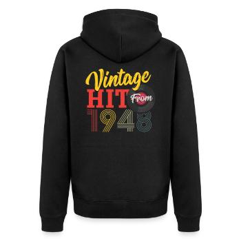 Succès vintage de 1948 Collection de disques vinyles - Veste à capuche bio Premium Unisexe - noir - Dos - Nico (187cm)
