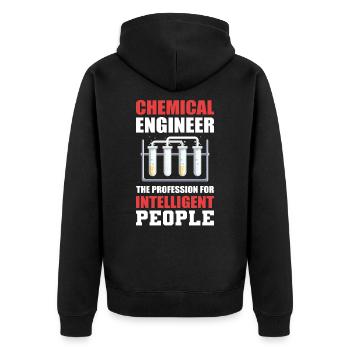 Chemical Engineer Chemical Engineering - Unisex Premium Organic Zip Hoodie - black - Back - Nico (187cm)