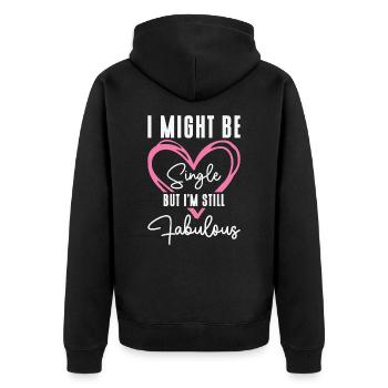 Single Status Fabulous Independent Single Quotes - Unisex Premium Organic Zip Hoodie - black - Back - Nico (187cm)