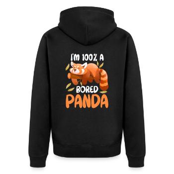 Panda rouge ennuyé animal mignon paresseux - Veste à capuche bio Premium Unisexe - noir - Dos - Nico (187cm)