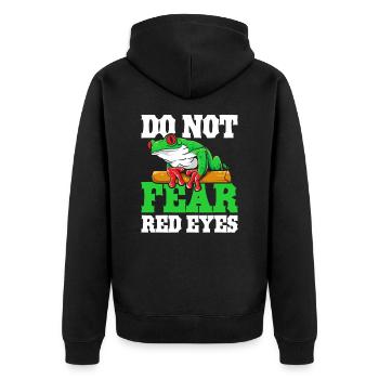 Rotäugiger Laubfrosch Niedliches - Unisex Premium Bio Zip Hoodie - Schwarz - Hinten - Nico (187cm)