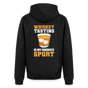 La dégustation de whisky est mon whisky sportif préféré - Veste à capuche bio Premium Unisexe - noir - Dos - Nico (187cm)