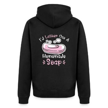 Soap Dealer Homemade Soap Soaper Soap Hobbyist - Unisex Premium Organic Zip Hoodie - black - Back - Nico (187cm)