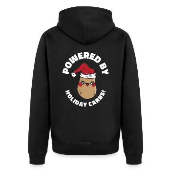 Christmas Vegetable Santa Claus Holiday Potato - Unisex Premium Organic Zip Hoodie - black - Back - Nico (187cm)