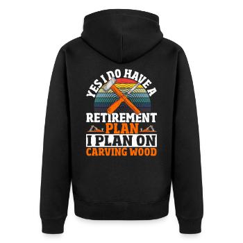 I Do Have A Retirement Plan I Plan On Carving - Unisex Premium Bio Zip Hoodie - Schwarz - Hinten - Nico (187cm)