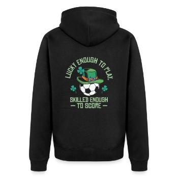 St. Patrick’s Day Football Sport Lucky Shamrock - Veste à capuche bio Premium Unisexe - noir - Dos - Nico (187cm)