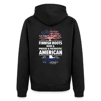 Né finlandais Finlande États-Unis - Veste à capuche bio Premium Unisexe - noir - Dos - Nico (187cm)