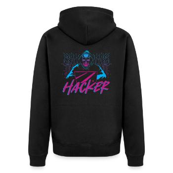 Hacker Hacking Computer Nerd Network Developer - Veste à capuche bio Premium Unisexe - noir - Dos - Nico (187cm)