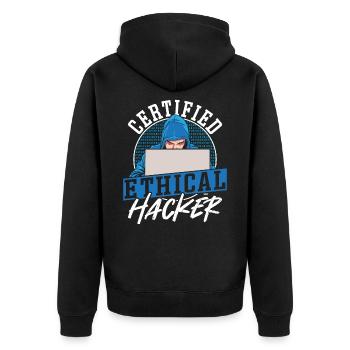 Développeur certifié de réseau de piratage éthique - Veste à capuche bio Premium Unisexe - noir - Dos - Nico (187cm)