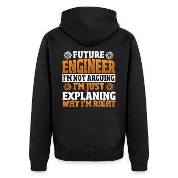 Future Engineer Mechanical Engineering Mechanical - Unisex Premium Organic Zip Hoodie - black - Back - Nico (187cm)