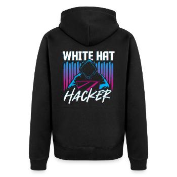 White Hat Hacker Piratage Réseau Internet - Veste à capuche bio Premium Unisexe - noir - Dos - Nico (187cm)
