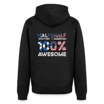 Born Scottish Scotland American USA Citizenship - Unisex Premium Organic Zip Hoodie - black - Back - Nico (187cm)