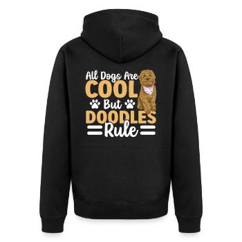 All Dogs Are Cool But Doodles Rule Golden Doodle - Unisex Premium Organic Zip Hoodie - black - Back - Nico (187cm)
