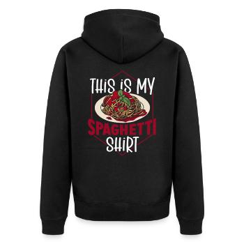 This Is My Spaghetti Shirt Italian Pasta Lover - Unisex Premium Organic Zip Hoodie - black - Back - Nico (187cm)