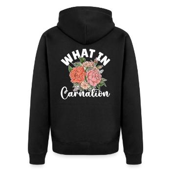 What In Carnation Florist Flower - Unisex Premium Organic Zip Hoodie - black - Back - Nico (187cm)