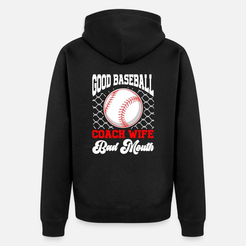 Baseball-Trainerin Ehefrau Berufstätige Mutter - Unisex Premium Bio Zip Hoodie - Schwarz