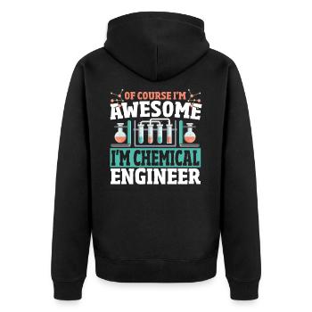 I'm Chemical Engineer Chemical Engineering Chemist - Unisex Premium Organic Zip Hoodie - black - Back - Nico (187cm)