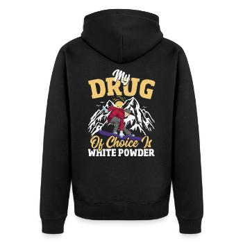 Snowboarding Snowboarder Mountain Snow - Unisex Premium Bio Zip Hoodie - Schwarz - Hinten - Nico (187cm)