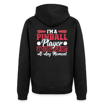 I'm A Pinball Player Pinball Arcade Machine - Unisex Premium Organic Zip Hoodie - black - Back - Nico (187cm)