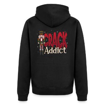 Crack Addict Nutcracker Christmas Squad Ballet - Unisex Premium Bio Zip Hoodie - Schwarz - Hinten - Nico (187cm)