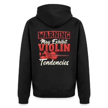 Avertissement peut présenter des tendances de violon Violoniste - Veste à capuche bio Premium Unisexe - noir - Dos - Nico (187cm)