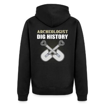 Archéologue Fouiller Histoire Archéologie Archéologie - Veste à capuche bio Premium Unisexe - noir - Dos - Nico (187cm)