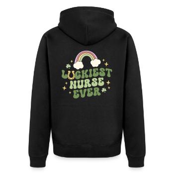 L’infirmière la plus chanceuse de tous les temps Nicu er Peds Retro Nurse St - Veste à capuche bio Premium Unisexe - noir - Dos - Nico (187cm)