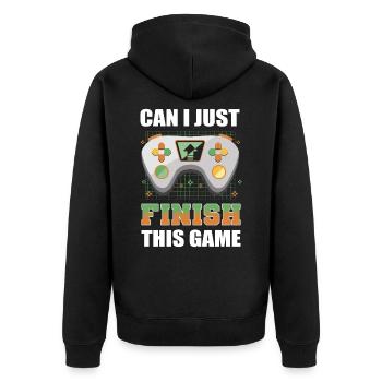 Can I Just Finish This Game Video Game Player - Unisex Premium Bio Zip Hoodie - Schwarz - Hinten - Nico (187cm)