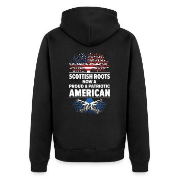 Born Scottish Scotland American USA Citizenship - Unisex Premium Organic Zip Hoodie - black - Back - Nico (187cm)