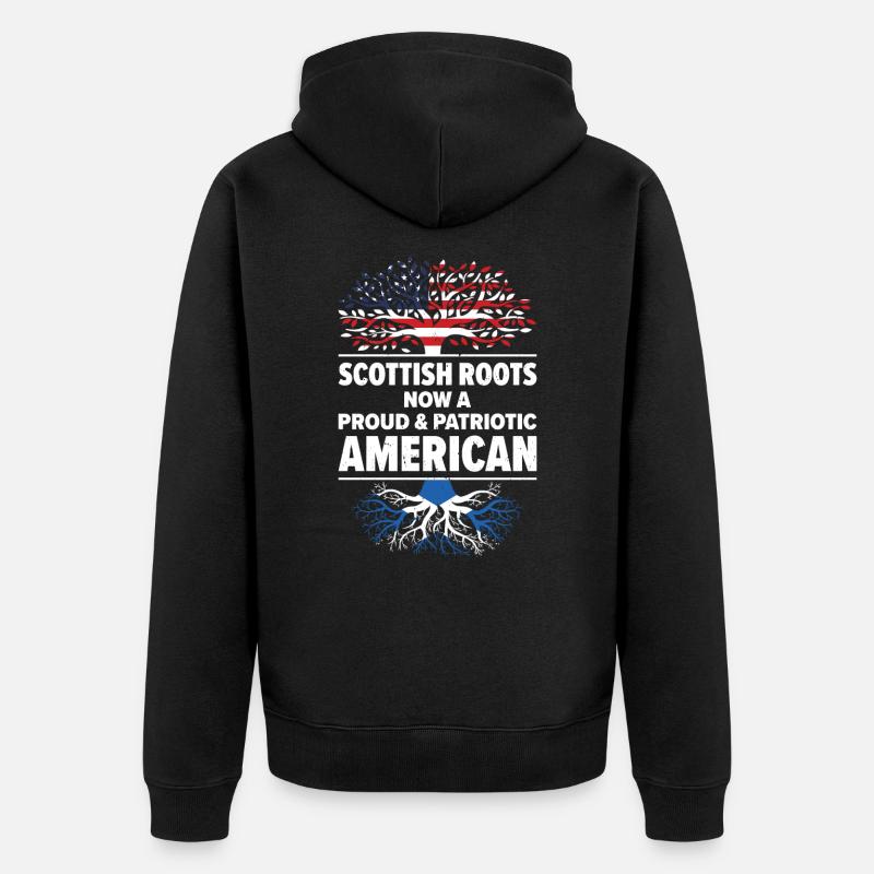 Né écossais Ecosse Etats-Unis - Veste à capuche bio Premium Unisexe - noir