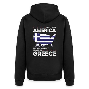 Né en Grèce Grèce Américain - Veste à capuche bio Premium Unisexe - noir - Dos - Nico (187cm)