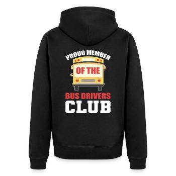 Proud Member Of The Bus Drivers Club School Bus - Unisex Premium Organic Zip Hoodie - black - Back - Nico (187cm)