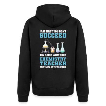 Professeur de chimie Professeur de sciences - Veste à capuche bio Premium Unisexe - noir - Dos - Nico (187cm)