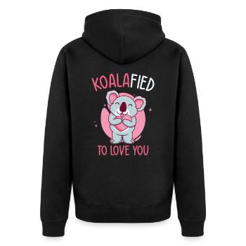 Saint-Valentin Koala Love Wildlife Koala Lover - Veste à capuche bio Premium Unisexe - noir - Dos - Nico (187cm)