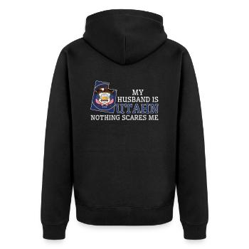 Nichts macht mir Angst Utahn Ehemann Utah - Unisex Premium Bio Zip Hoodie - Schwarz - Hinten - Nico (187cm)