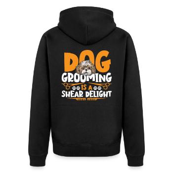 Dog Grooming Is A Shear Delight Pet Grooming Dog - Unisex Premium Organic Zip Hoodie - black - Back - Nico (187cm)