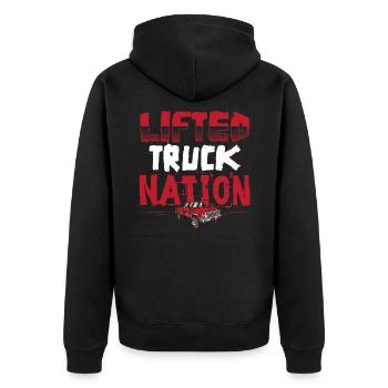 Lifted Truck Nation Pickup Truck Square Body Truck - Unisex Premium Organic Zip Hoodie - black - Back - Nico (187cm)