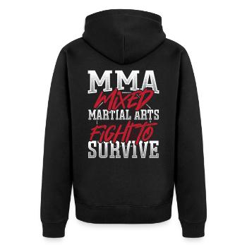 MMA Mixed Martial Arts Fight To Survive - Veste à capuche bio Premium Unisexe - noir - Dos - Nico (187cm)