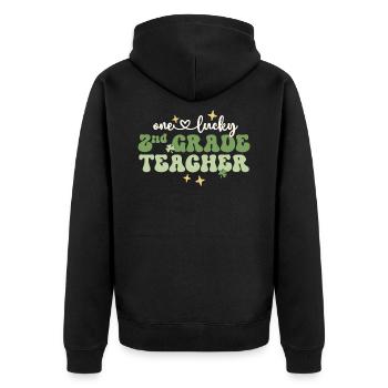 Un enseignant chanceux Rétro Enseignant de 2e année St - Veste à capuche bio Premium Unisexe - noir - Dos - Nico (187cm)