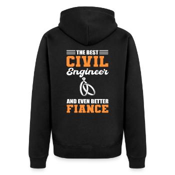 The Best Civil Engineer And Even Better Fiance - Unisex Premium Organic Zip Hoodie - black - Back - Nico (187cm)