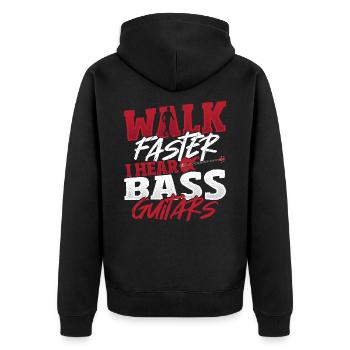 Marchez plus vite J’entends des guitares basses Joueur de basse Basse - Veste à capuche bio Premium Unisexe - noir - Dos - Nico (187cm)