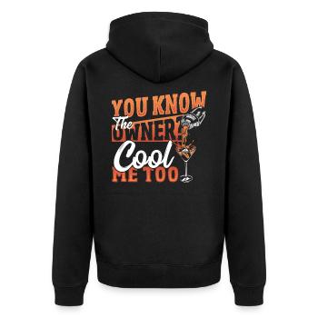You Know The Owner? Cool Me Too Bartender - Unisex Premium Bio Zip Hoodie - Schwarz - Hinten - Nico (187cm)