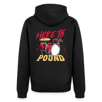 Here To Pound Drummer Percussionniste - Veste à capuche bio Premium Unisexe - noir - Dos - Nico (187cm)