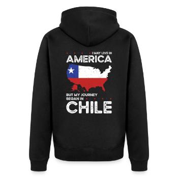 Né Chilien Chili États-Unis - Veste à capuche bio Premium Unisexe - noir - Dos - Nico (187cm)