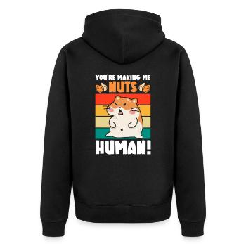 Fieser Hamster Niedliches Tier Hamsterliebhaber - Unisex Premium Bio Zip Hoodie - Schwarz - Hinten - Nico (187cm)