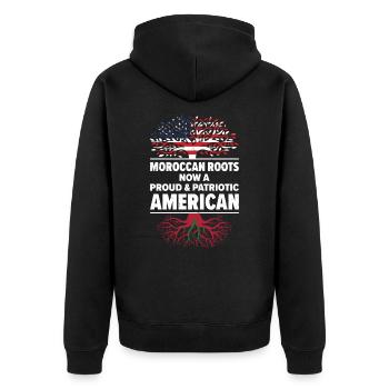 Né marocain Maroc États-Unis - Veste à capuche bio Premium Unisexe - noir - Dos - Nico (187cm)