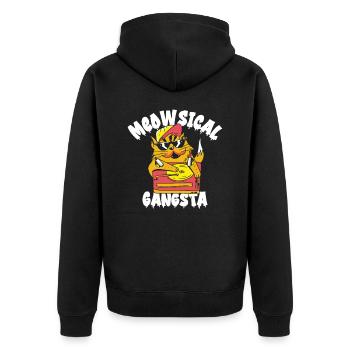 Musical Gangsta Party DJ Music Cat Owner Pet - Unisex Premium Organic Zip Hoodie - black - Back - Nico (187cm)