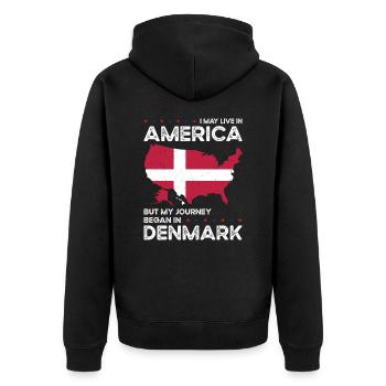 Né danois Danemark États-Unis - Veste à capuche bio Premium Unisexe - noir - Dos - Nico (187cm)