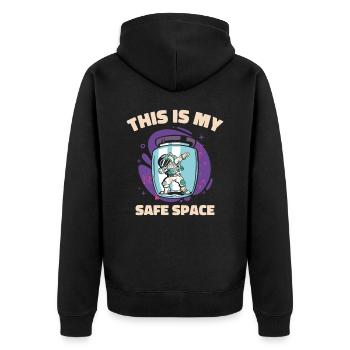 Weltraum Astronaut Starry Mystische Astronomie - Unisex Premium Bio Zip Hoodie - Schwarz - Hinten - Nico (187cm)
