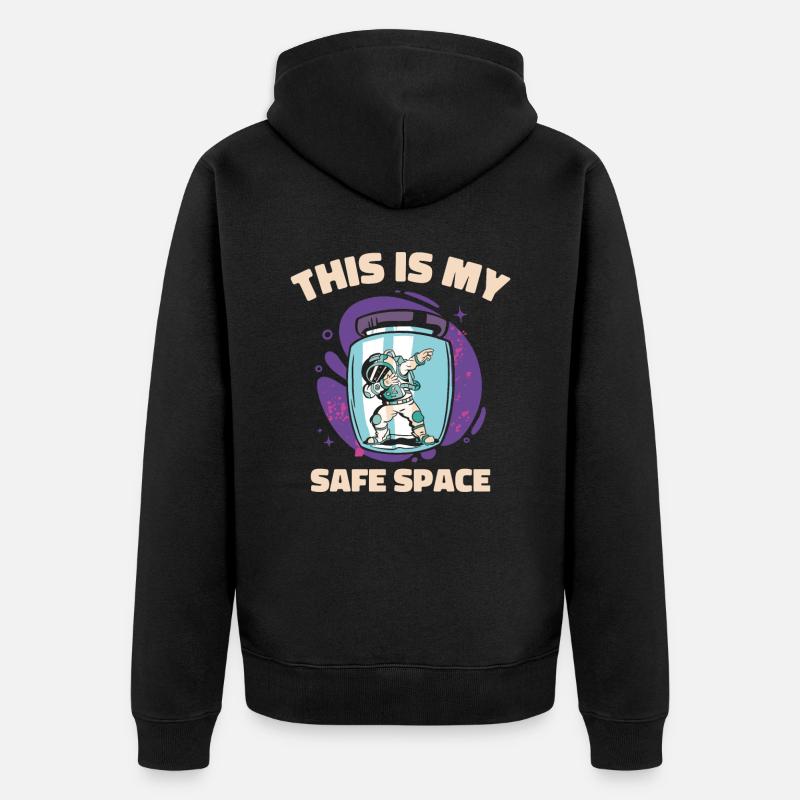 Astronaute spatial Astronomie mystique étoilée - Veste à capuche bio Premium Unisexe - noir